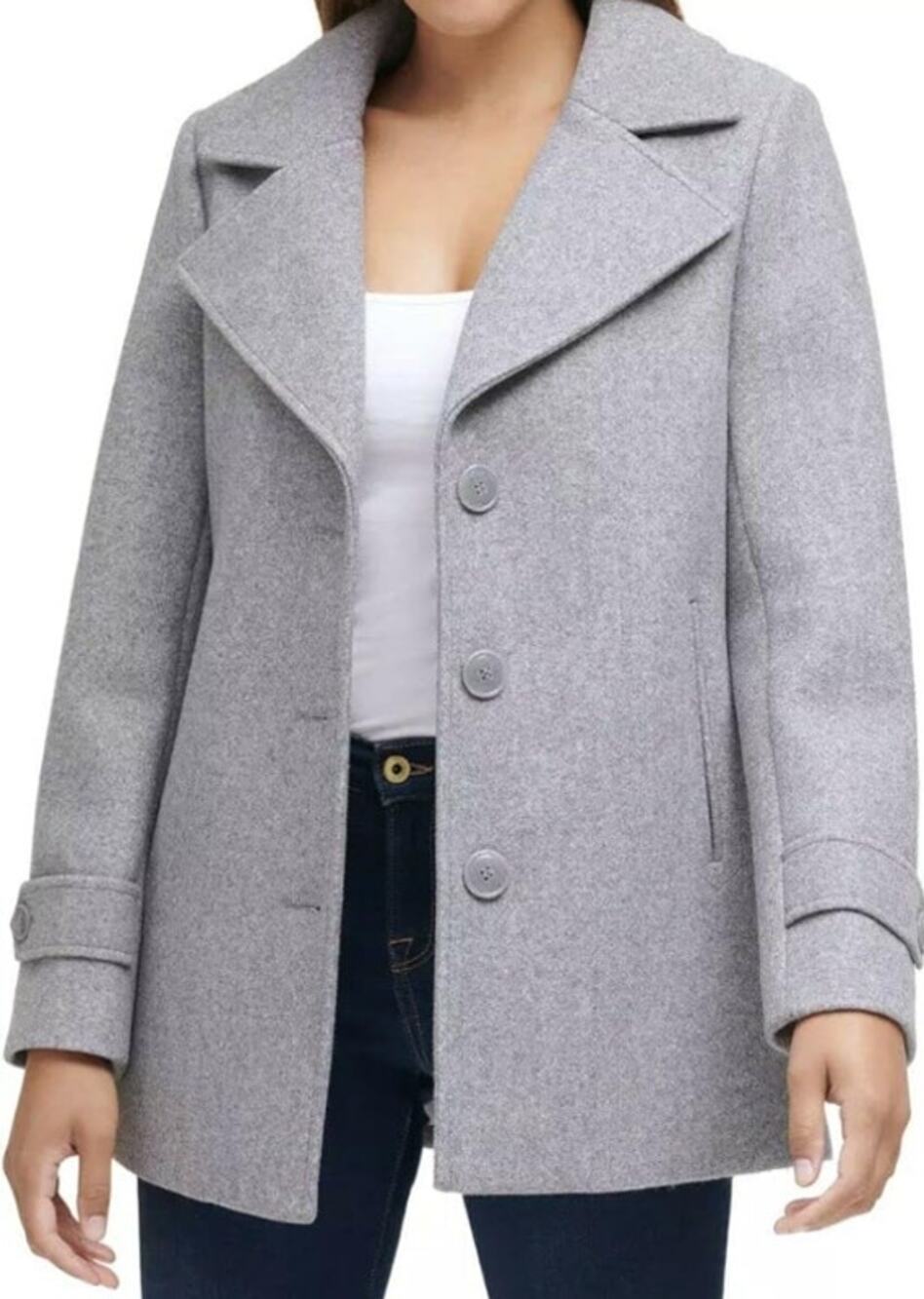 Marc New York Peacoat Wool Blend 2XL Gray Button Front Jacket WMNS Outerwear